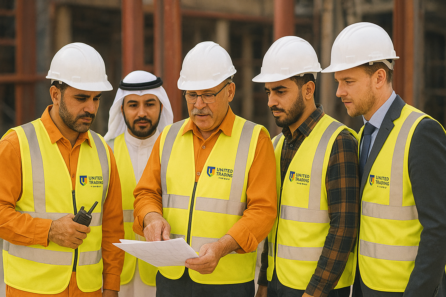 united trading company team working at site united trading company team working at site